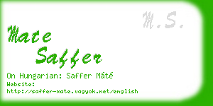 mate saffer business card