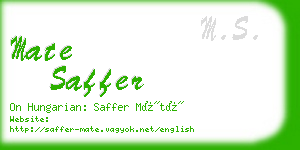 mate saffer business card